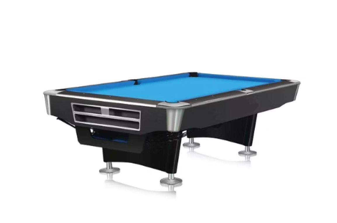 TSports 9ft Billiard Table – Black Finish with Ball Return | Professional Use